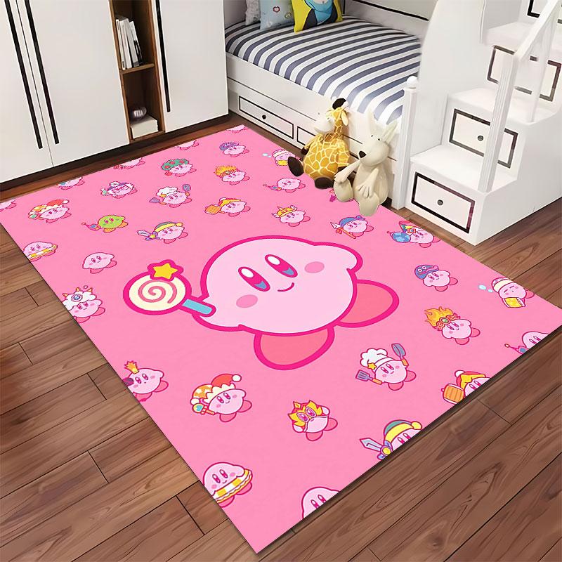 Rosa Kirby Muster Spielmatte geeignet als rutschfeste Matte für das Wohnzimmer oder das Sofa im Schlafzimmer