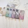 Case For Samsung Galaxy A16 A36 A06 A55 A35 A15 A25 A05 A05S Magsafe Magnetic Pearl Crossbody Cord Lanyard Strap Glitter Cover