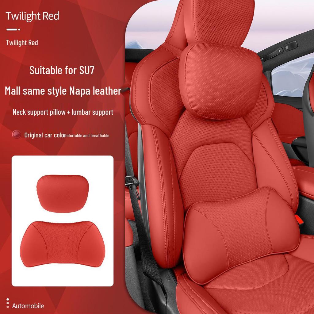 Xiaomi SU7/Ultra/YU7 Magnetyczny Zagłówek Podparcie Szyi i Lędźwi Skórzana Poduszka