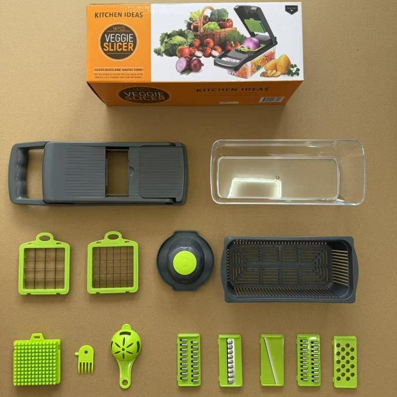 14/16-in-1 Handheld Vegetable Chopper for kitchen,Grater Dicer Slicer, Multi-Tool for Onion&Veggie Prep