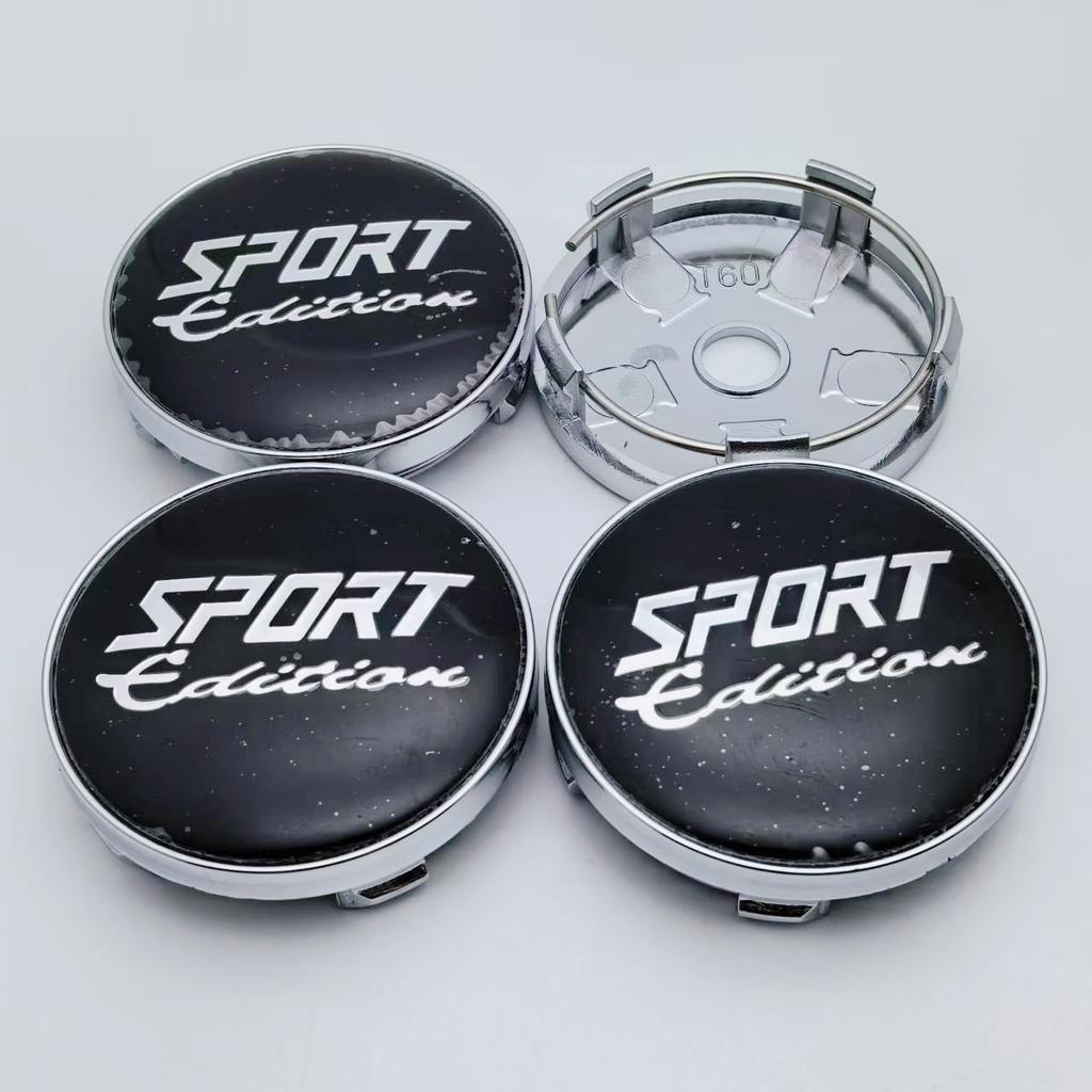 4pcs SPORT Edition Logo Emblem Car Wheel Center Caps 60mm 56mm Wheels Hub Centre Cap Rim Hubcaps Cover Replace Car Accessories