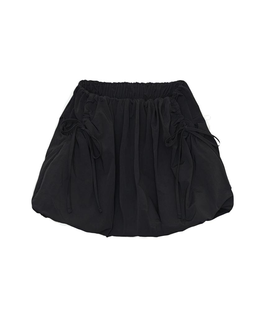 Isjabaibeu Volume Nylon Skirt - Black