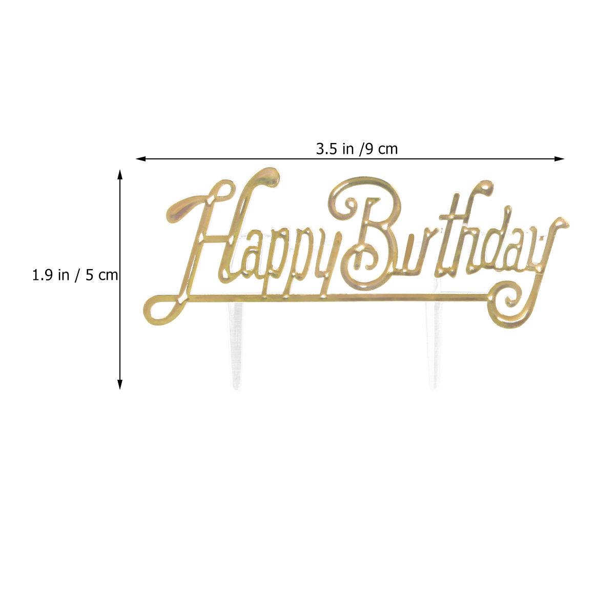 

100PCS Glitter Cake Topper Happy Birthday Cupcake Decoration Dessert Picks Party Favors for Kids Birthday Celebration Event золотистый