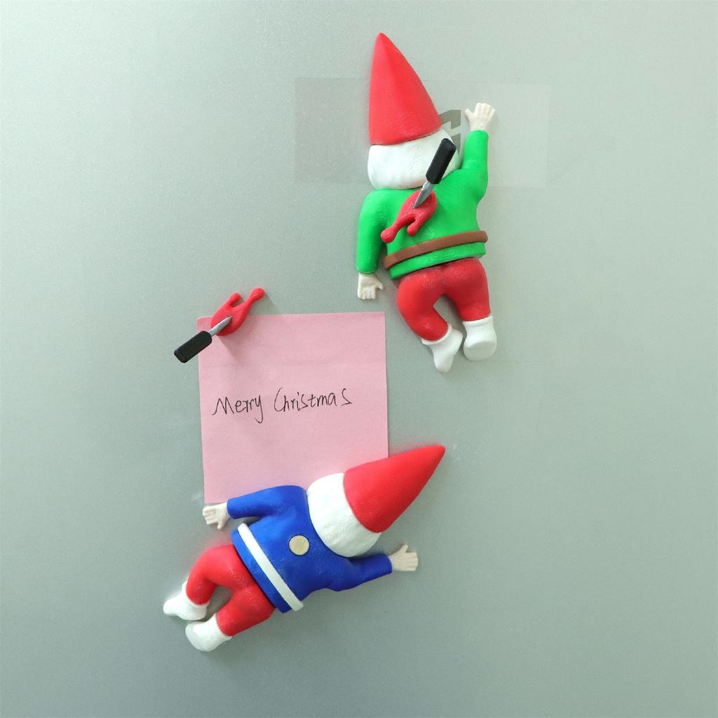 Christmas Gag Ornaments Christmas Decorations Christmas Dwarf Refrigerator Magnet 3D Print Dwarf Model
