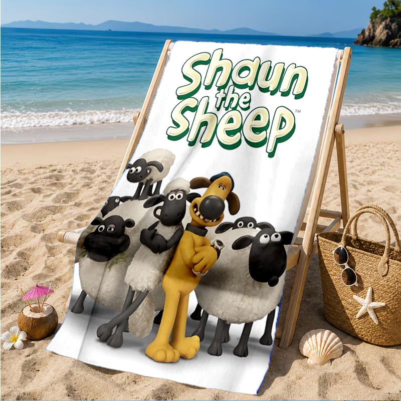 Sheep And Shaun Adventure Beach Towel, Super Soft Microfiber, Perfect Gift for Her/Him, Birthday, for Pool, Beach, Travel, Decor Beach Party