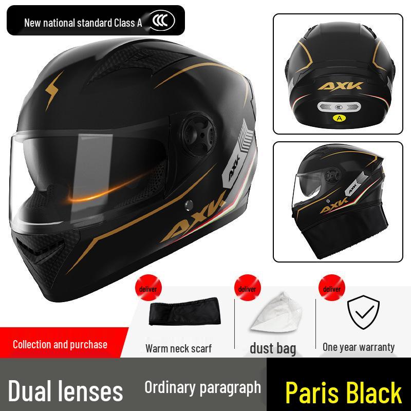 Certified Electric Motorcycle Helmet - Unisex Full Face, All-Season, Winter Warm, Safety Helmet