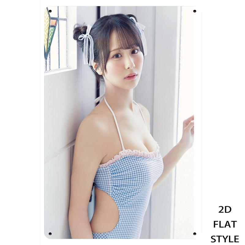 

Vintage Girl Style Blue Plaid Iron Sign Metal Tin Poster Wall Art xin for Home Decor 20x30cm（7.8x11.8inch）