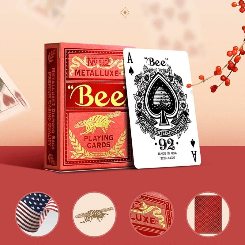 Bee Metalluxe Playing Cards Deck Poker Size Card Games Magic Tricks for Magician