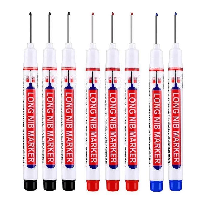 100/8/4Pcs/Set 20mm Deep Hole Long Nib Head Markers For Metal Perforating Pen Waterproof Woodworking Decoration Multi-Purpose