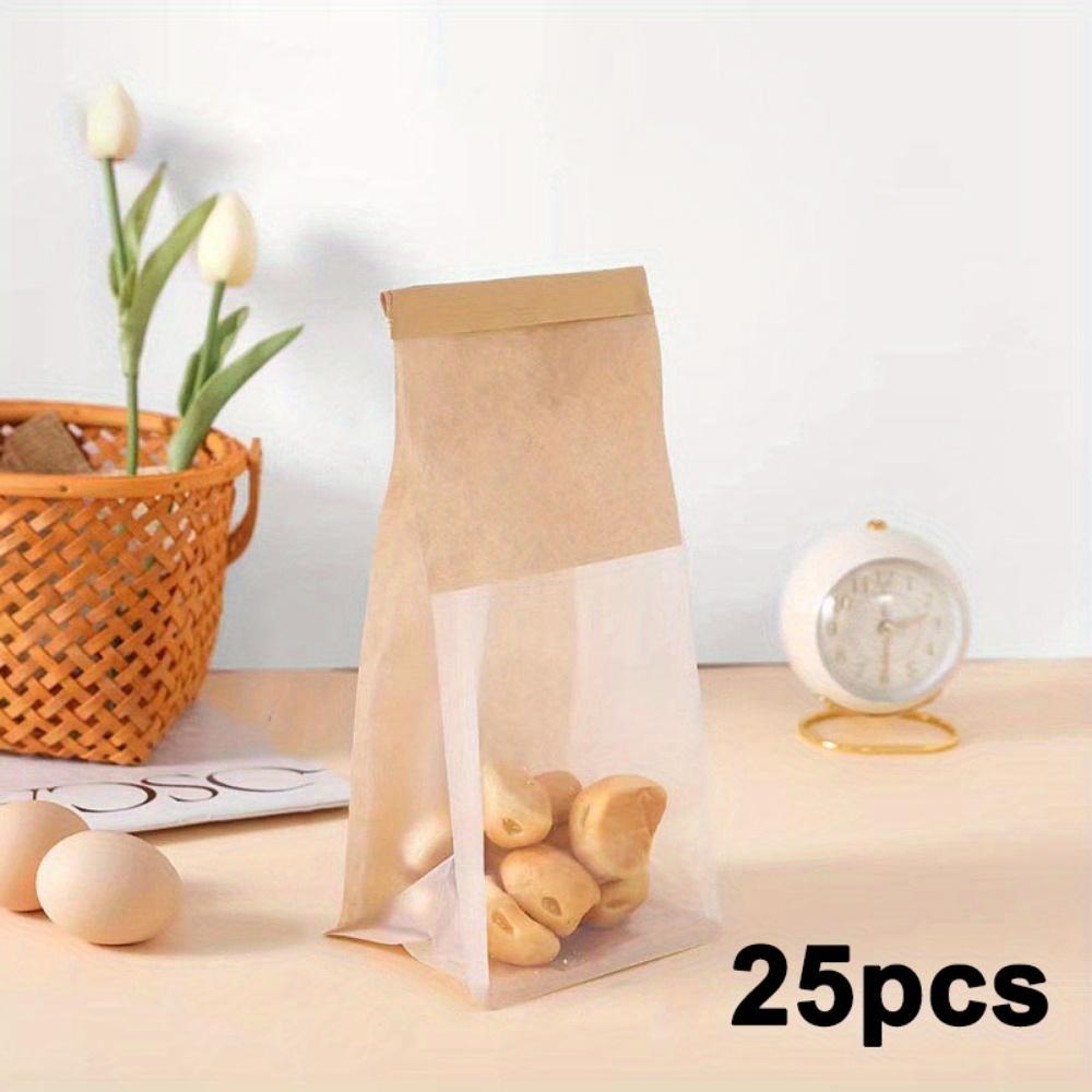 

25 шт. пакетов для выпечки с окошком, застежкой-липучкой, пакеты для выпечки, печенья, крафт-бумага, пакеты для печенья, упаковка для подарков 25pcs 13*28*10cm