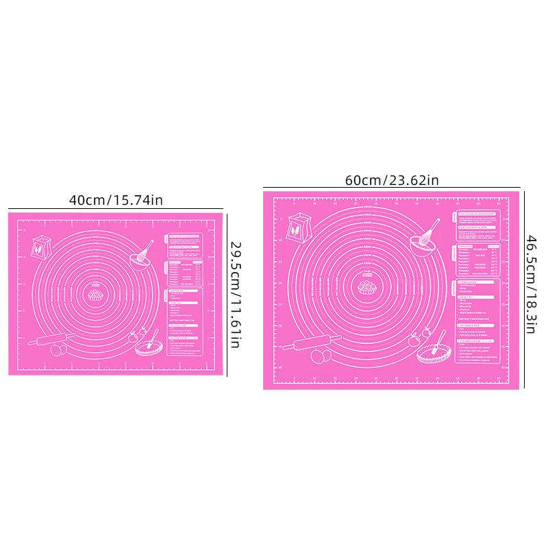 

Антипригарний килимок для випічки для тіста, розкачування тіста та замішування - Ідеальний для печива та пирогів - Кухонний інструмент зі шкалою для святкової випічки 40*30cm рожевий