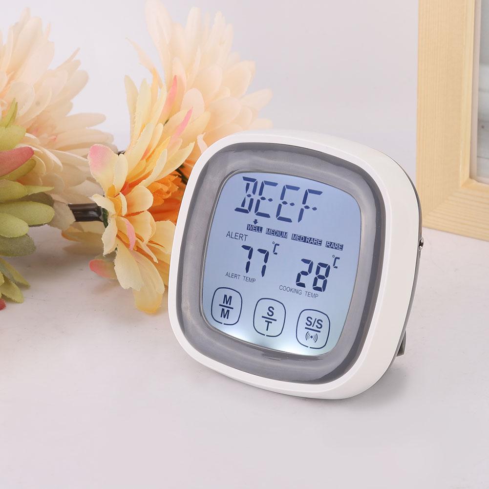 Touch Screen Kitchen Cooking Digital Food Meat Thermometer Timer Tool with Probe