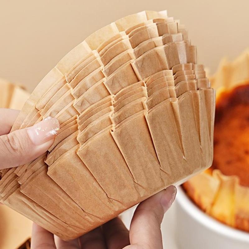 50 ks papírový tác na baskický cheesecake, skládací forma na dort, jednorázová, uvolňovací, papír na pěnový dort, papír na pečení, papír s okrajem odolným proti oleji