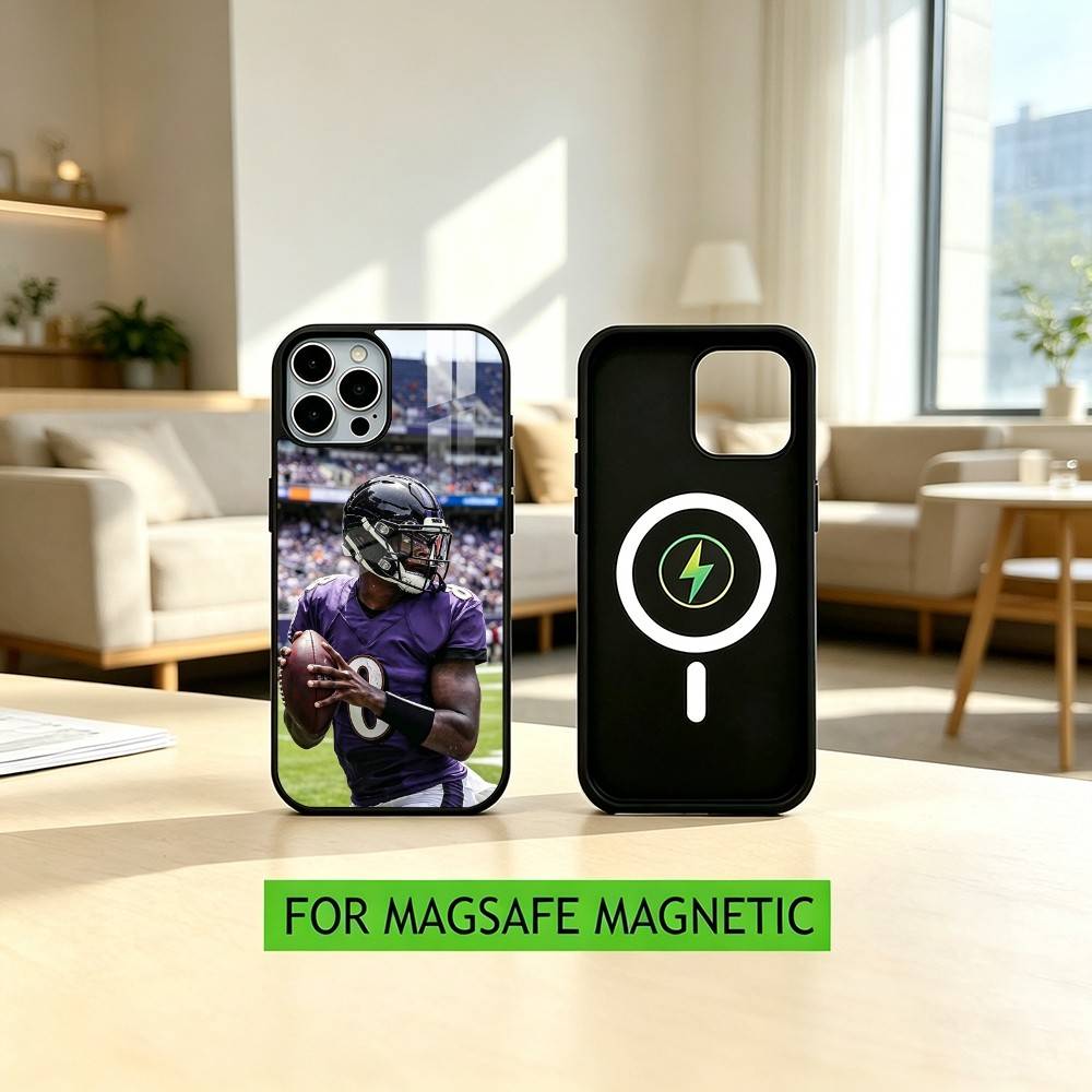 Lamar Jackson American Football 8 Phone Case For iPhone17,16,15,14,13,12,11 Plus,Pro Magnetic with Magsafe Wireless Charging