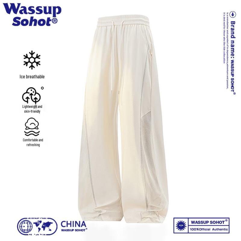 Wassup Sohot Men s Ice Silk Mesh Casual Pants M абрикосовый