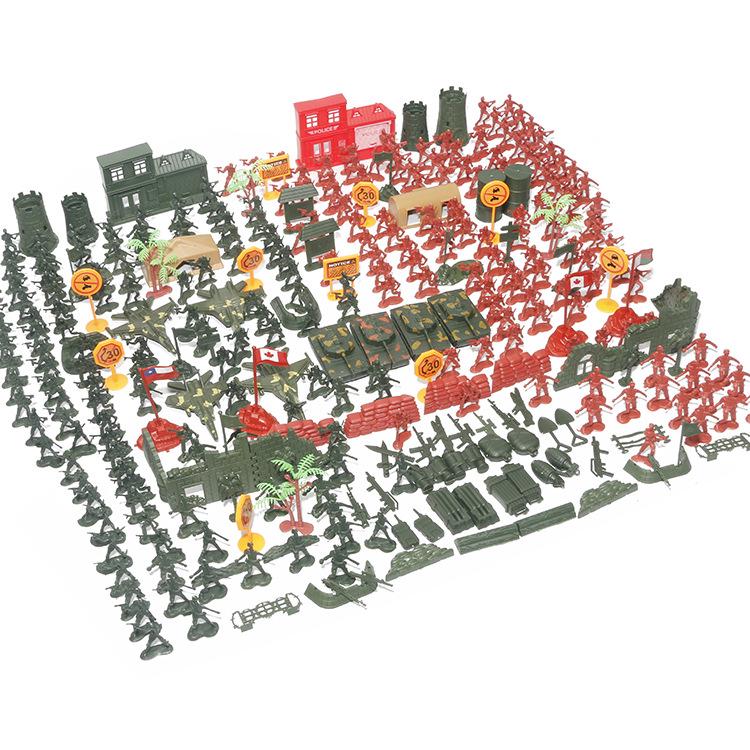 330-Piece Children's Military Toy Set: 4cm Small Soldier Figurines