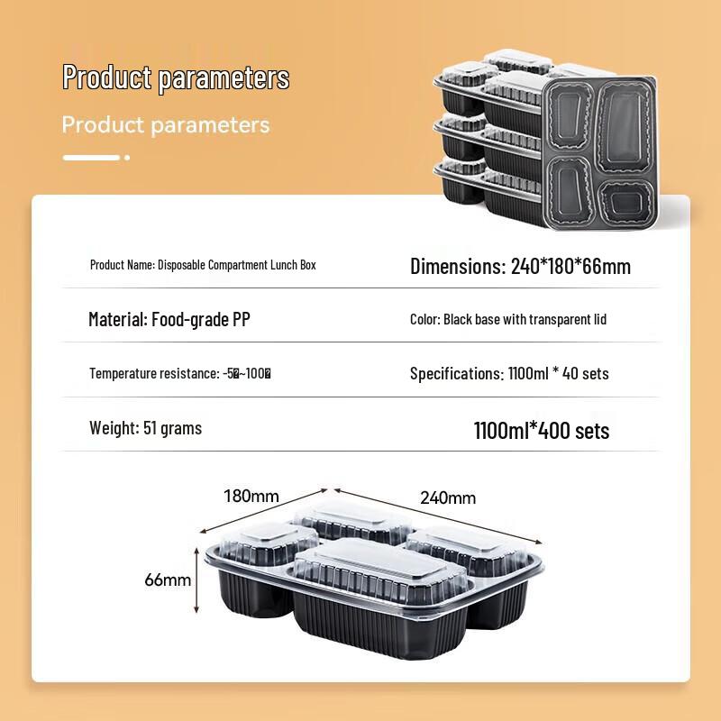 Disposable Divided Food Containers with Lids One Size