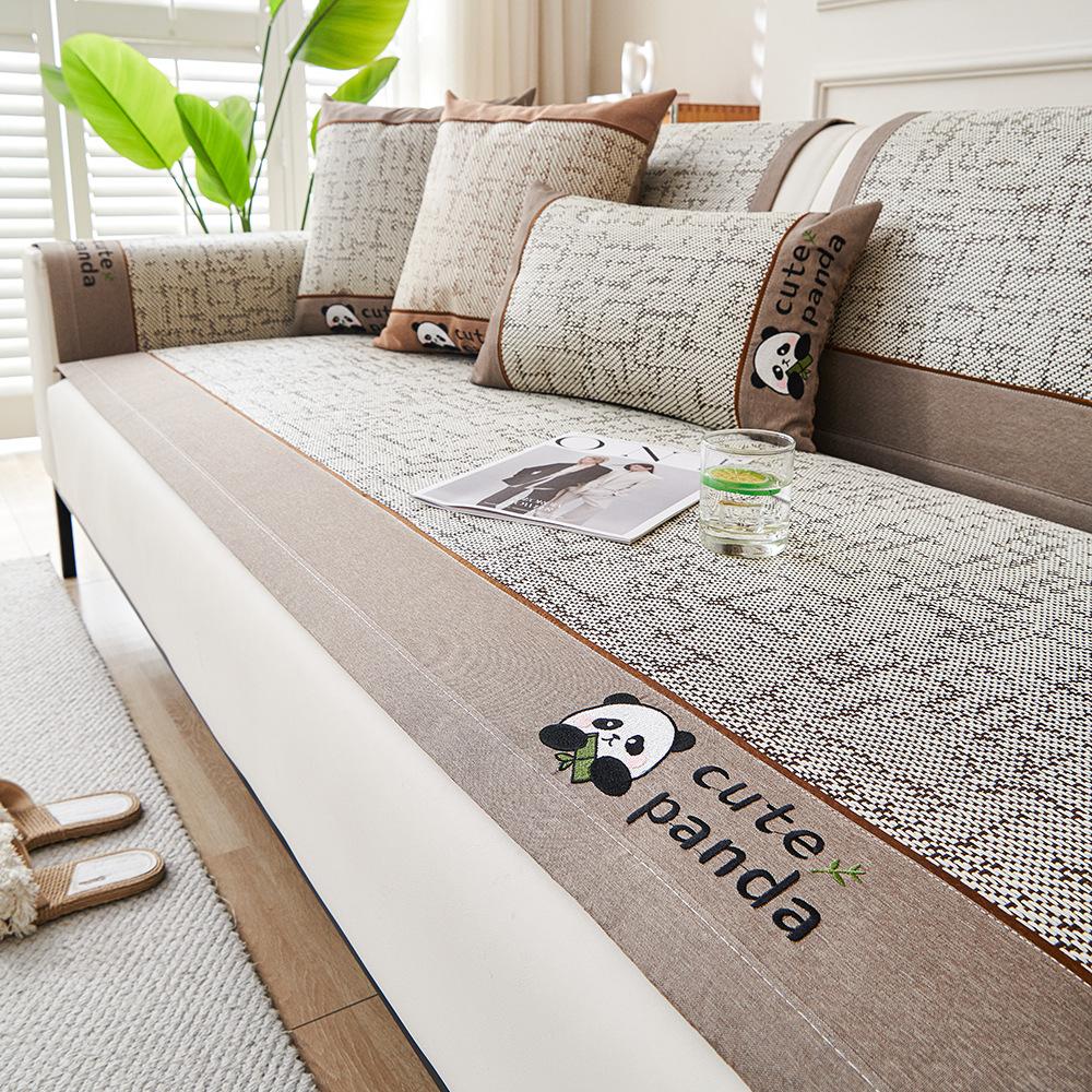 Rattan Mat Panda Ice Silk Sofa Cushion Summer Sofa Mat Mat  New Summer Sofa Cushion Non-Slip Cover
