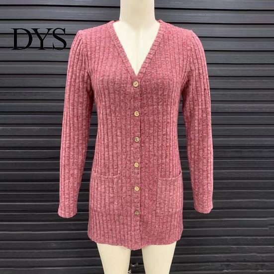 Women Knitwear Fall Long Cardigan Sweater, V Neck Button Front Knit Coat Coat, Sleeve Casual Sweater with Pockets Winter