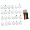 25Pcs Blank Christmas Ball Ornaments Shatterproof with 4 Pens,3cm Paintable Xmas Tree Hanging