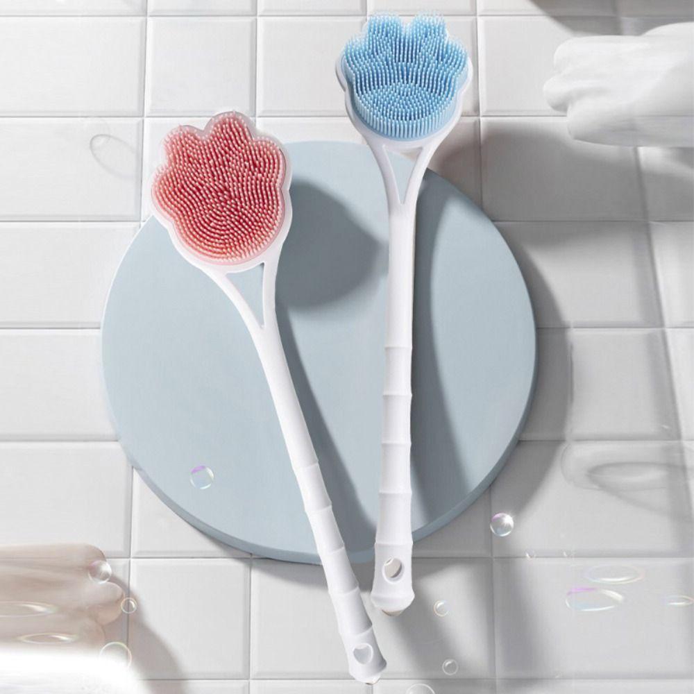 Silicone Shower Massage Brushes Long Handle Bathroom Back Scrubber  Remove Exfoliating