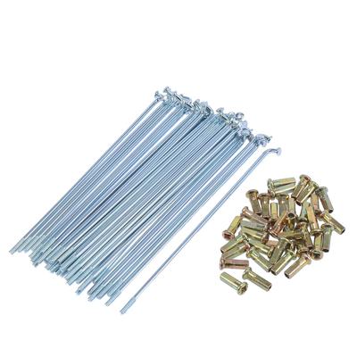 Motoforti Motorcycle Wheel Spoke Nipples 3mm Thread Diameter 160mm Length Silver Tone 36pcs
