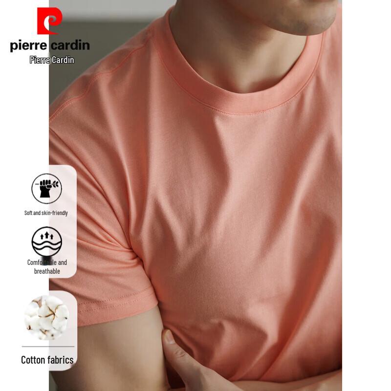 Pierre Cardin Men's 100% Cotton Crew Neck Short Sleeve T-Shirt