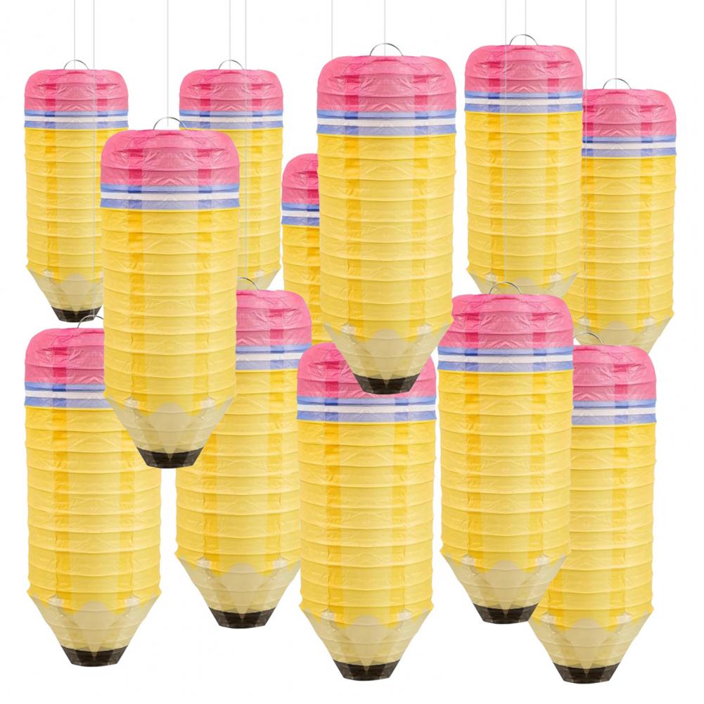 Festival Decoration Festive Lantern Decor Back To School Classroom Decoration Set Crayon Pencil Hanging Paper Lanterns for First