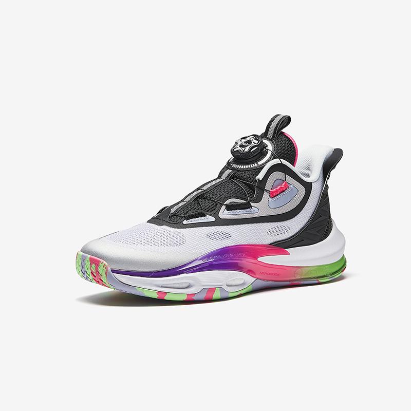 Anta Kids Qingkuang Elite Basketball Shoes Men Sneakers White Black Silver 312511112-2