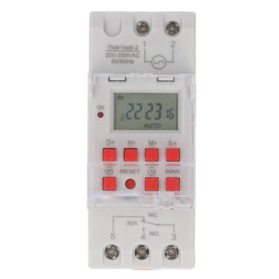 Timer Switch LCD Display 7 Day Programmable Timer NO NC Output 35mm DIN Rail Mount Miscontact Lock