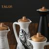 400/800ml Ceramic Oil Dispenser Bottle Dust-proof Design Handmade Ceramics Oil Can for Kitchen Cooking Olive Oil Soy Sauce Vinegar Cruet Storage Jar