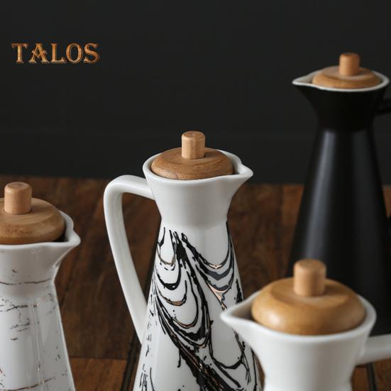 400/800ml Ceramic Oil Dispenser Bottle Dust-proof Design Handmade Ceramics Oil Can for Kitchen Cooking Olive Oil Soy Sauce Vinegar Cruet Storage Jar