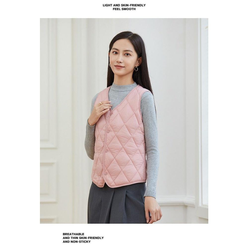 Autumn/Winter Down-Filled Cotton Waistcoat Liner Women's Lightweight Warm Inner Vest Form-Fitting Slimming Underwear Waistcoat