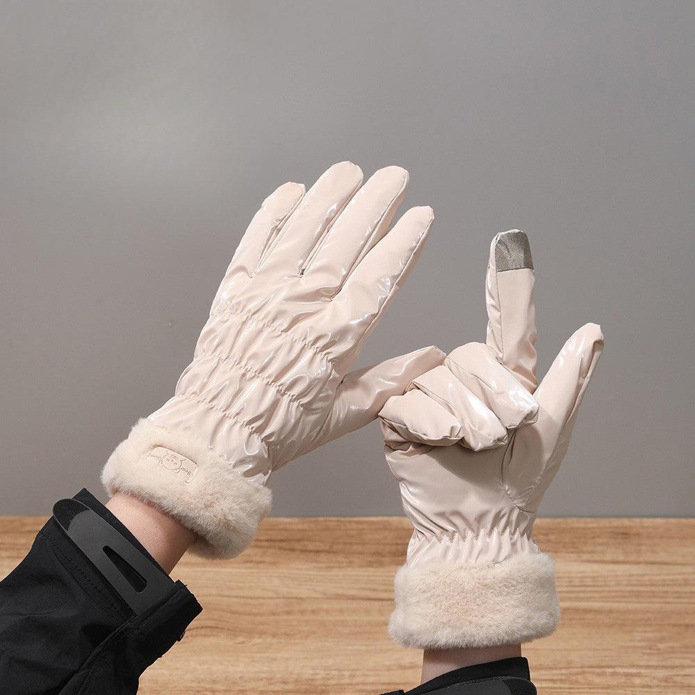 Winter Fashion Autumn Warm Gloves for Women Plus Fleece Thickened Winter Outdoor Riding Sports Windproof Waterproof Touch Screen