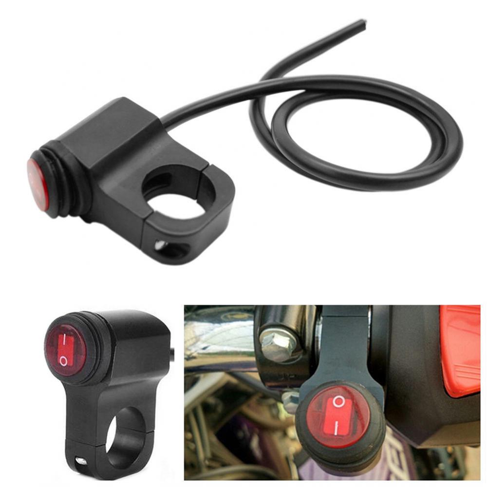 LMoDri Waterproof 12V Motorcycle 7/8" 22mm Handlebar Switches Motorbike Headlight Hazard Brake Fog Lights -OFF- Switch