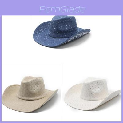 Style Western Cowboy Hat With Rhinestone Design For Men Women Fashion Accessory