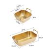 With Handle Korean Stainless Steel Plate Square Flat Dish Basket Snack Plate  Restaurant