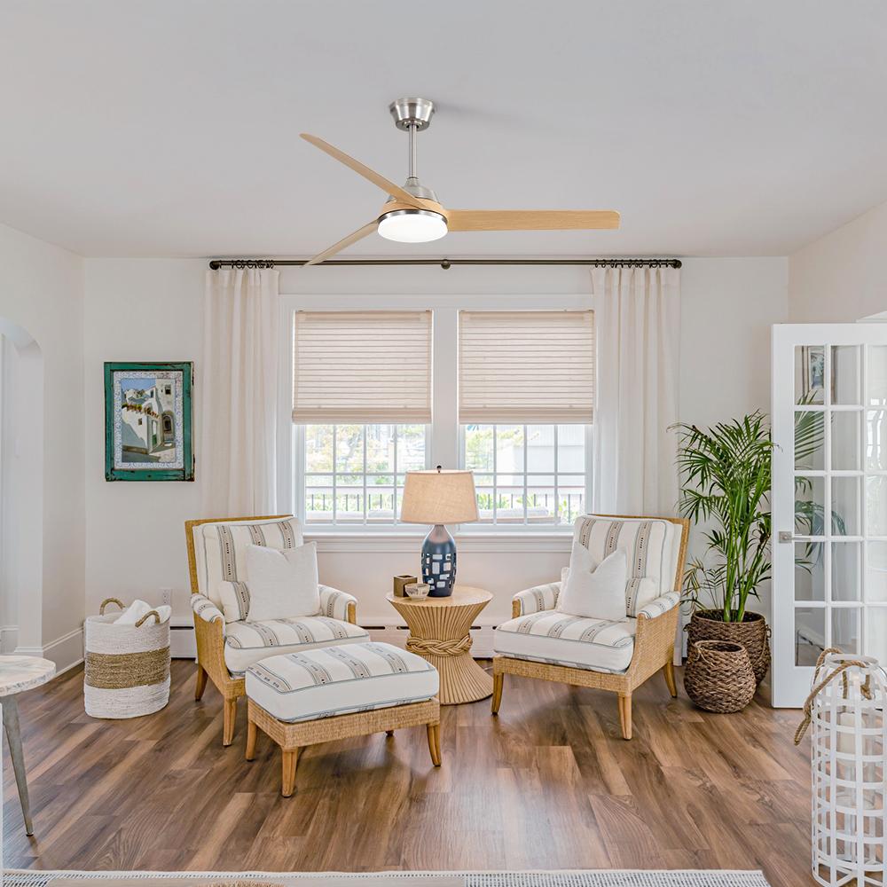 USA In Stock 52 Inch Nordic Ceiling Fan Outdoor Ceiling Fan with Light Modern Ceiling Fan with Light and Remote Control