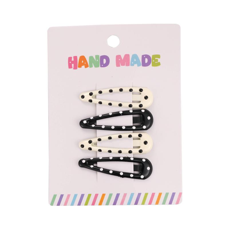 New Black White Dots Star Bow Heart Barrettes Set BB Clips Y2k for Girls Cute Sweet Hairpins Child Fashion Hair Accessories Gift
