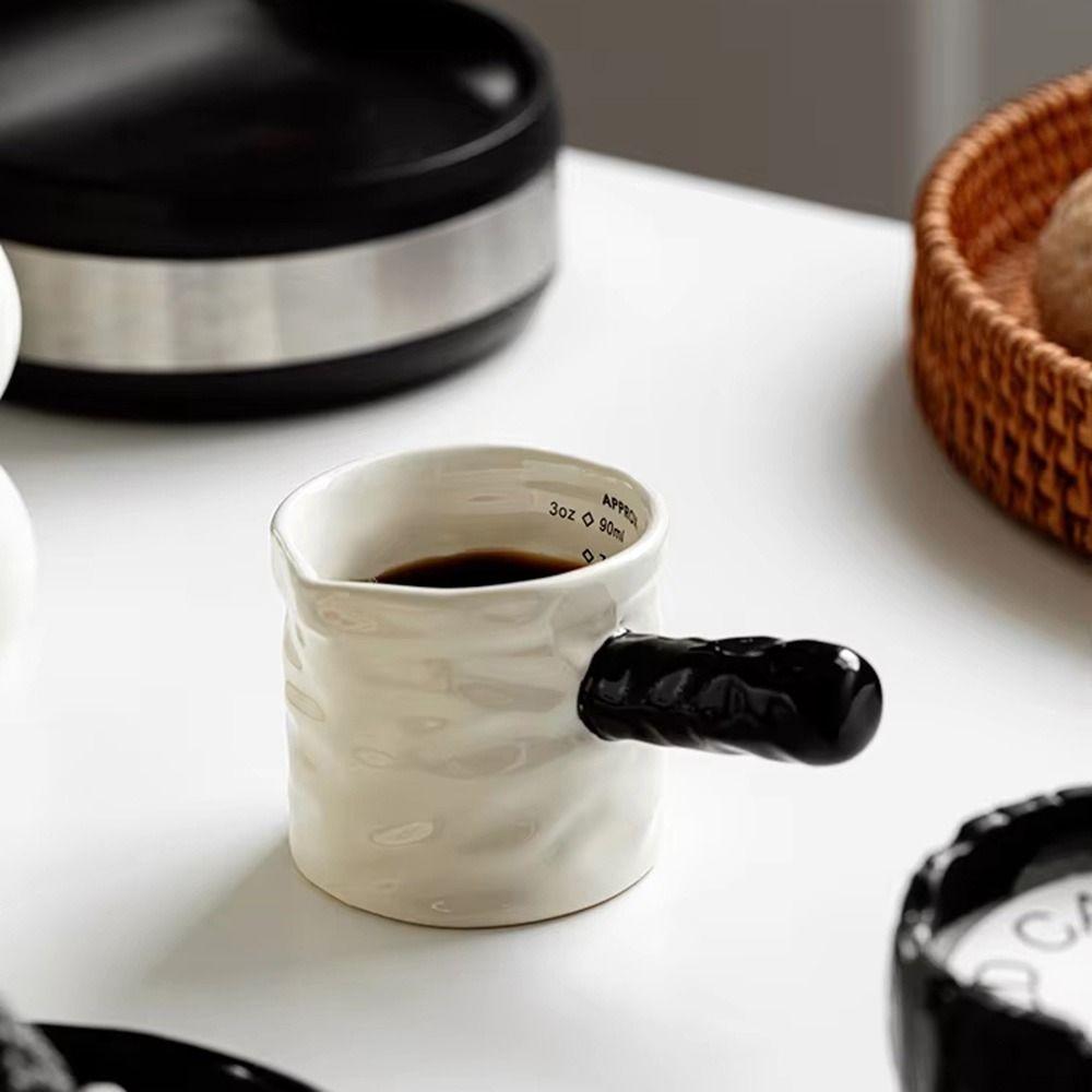 with Handle Small Milk Jar With Scale Coffee Extraction Cup Ceramic Milk Jug  Home Office