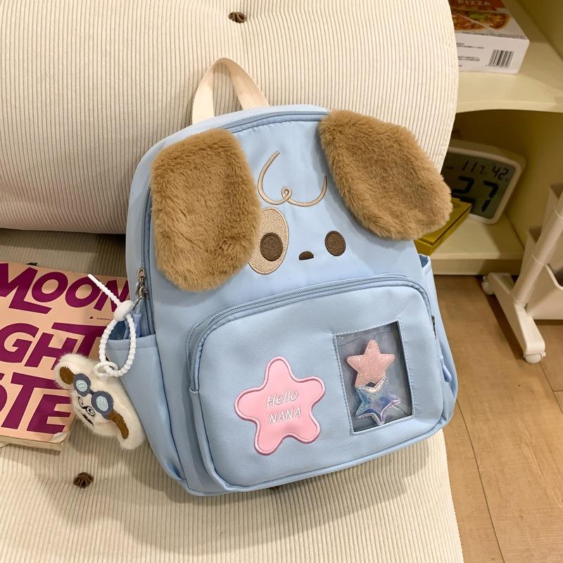 

Школьные рюкзаки Рюкзак для родителей и детей женский повседневный универсальный трендовый рюкзак для учеников средней школы и студентов колледжа милый мультяшный детский рюкзак Without pendant синий