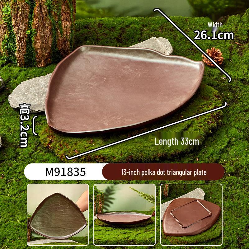 Melamine Plate for Gourmet Hot Pot, Barbecue & Shrimp: Mountain & Field Design
