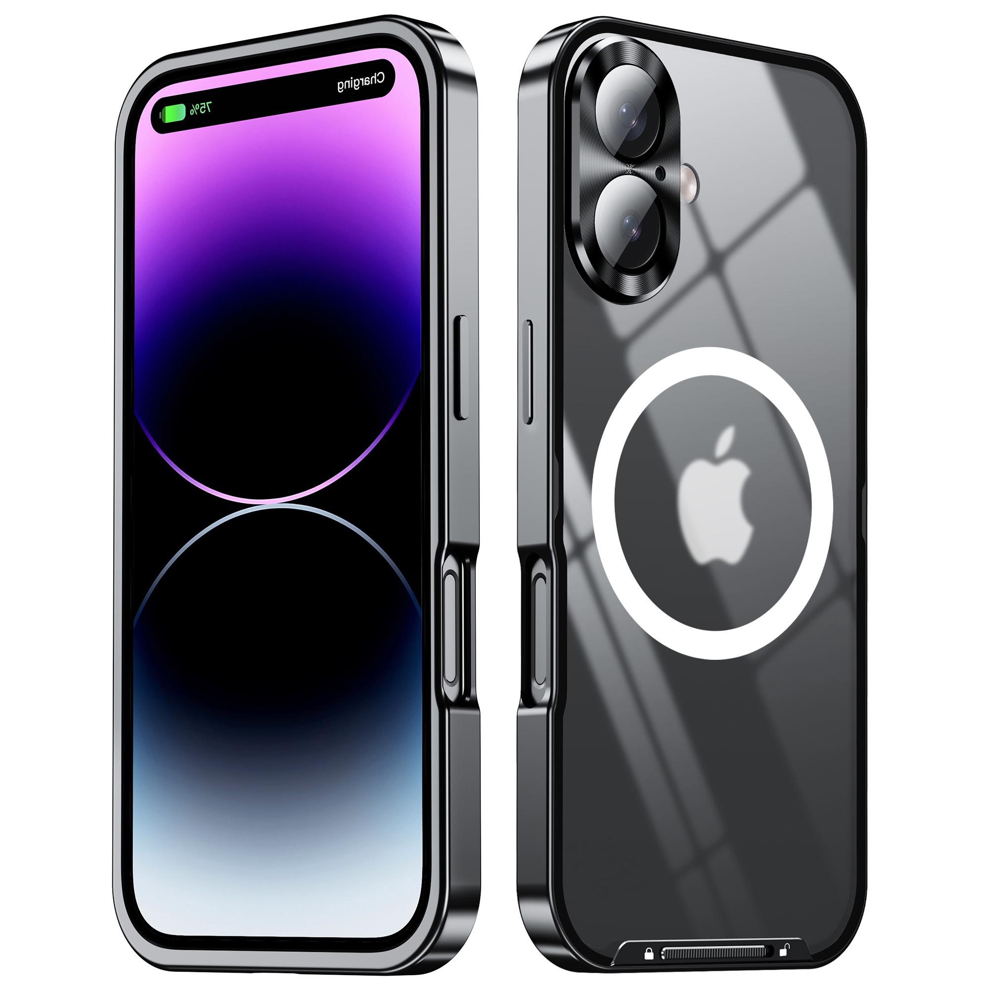 

For iPhone 16 Case Compatible with MagSafe Metal Frame Matte Phone Cover