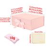 3 Colors Magnetic Foldable Gift Box & 10g Lafite Grass & Greeting Card Kit Luxury Packaging for Wedding Festival Birthday XJM