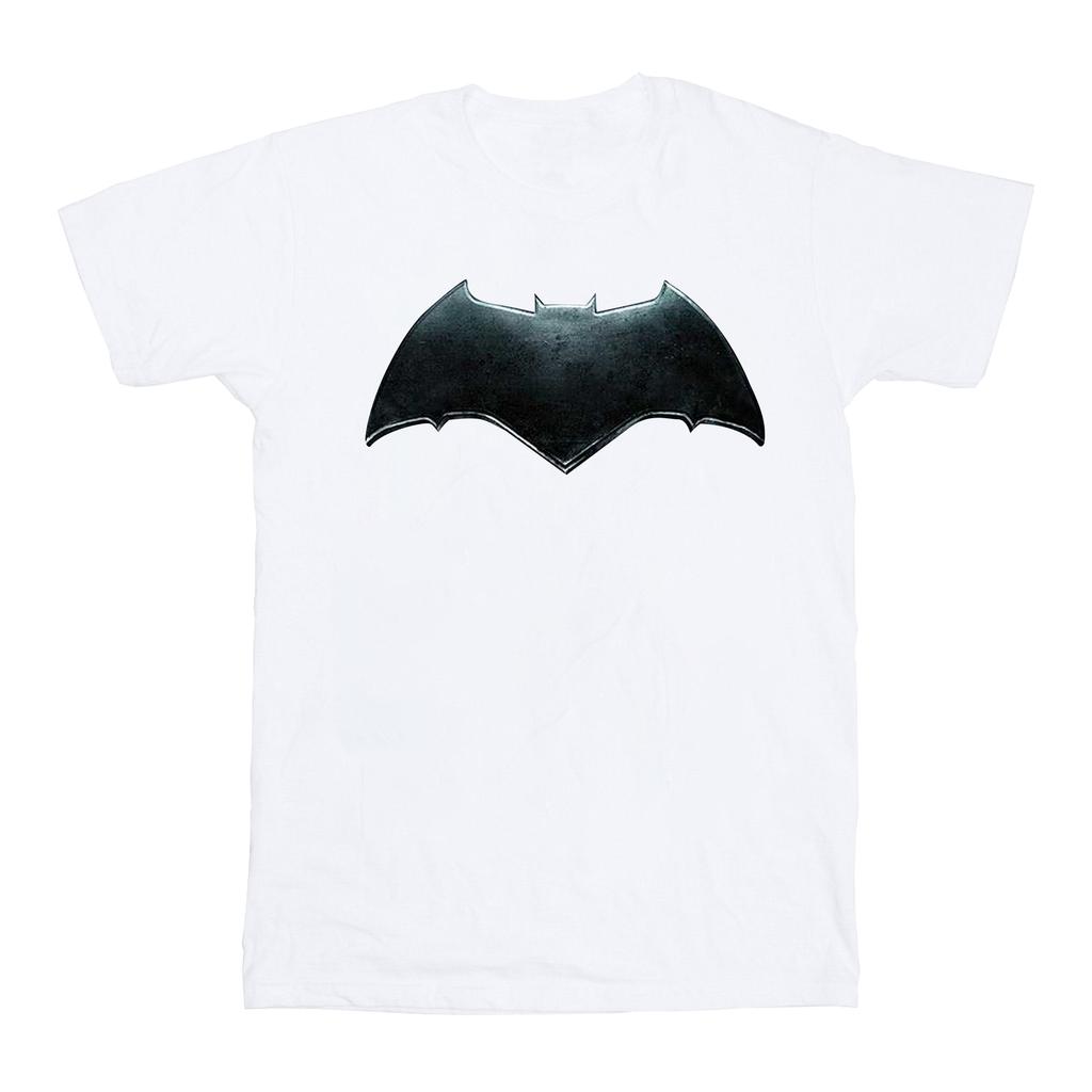 DC Comics Womens/Ladies Justice League Movie Batman Emblem Cotton Boyfriend T-Shirt