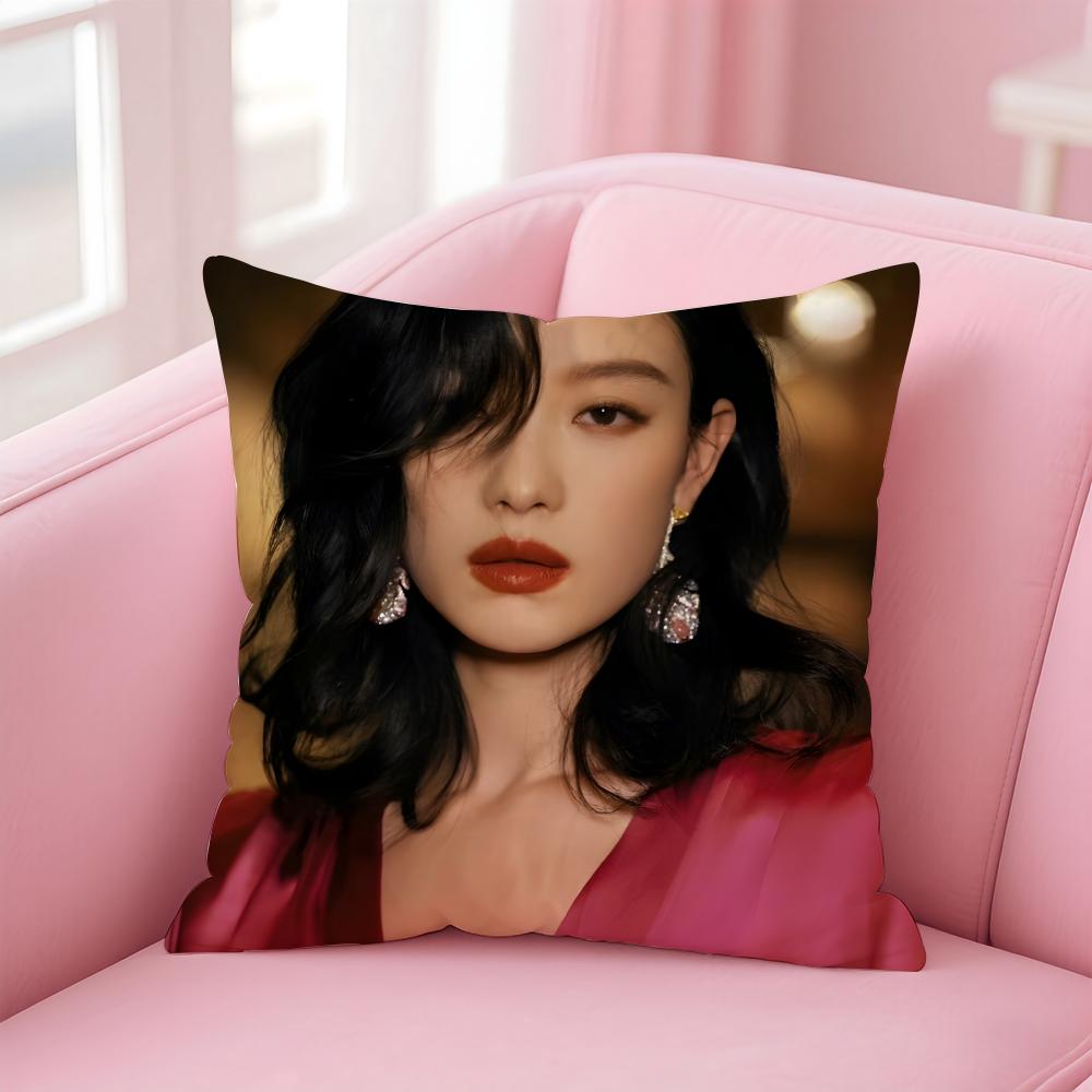 Fashion and Elegant  Chinese Actress NNi Ni Cushion Cover Pillow Case Soft Friendly Fabric  Concealed Zipper