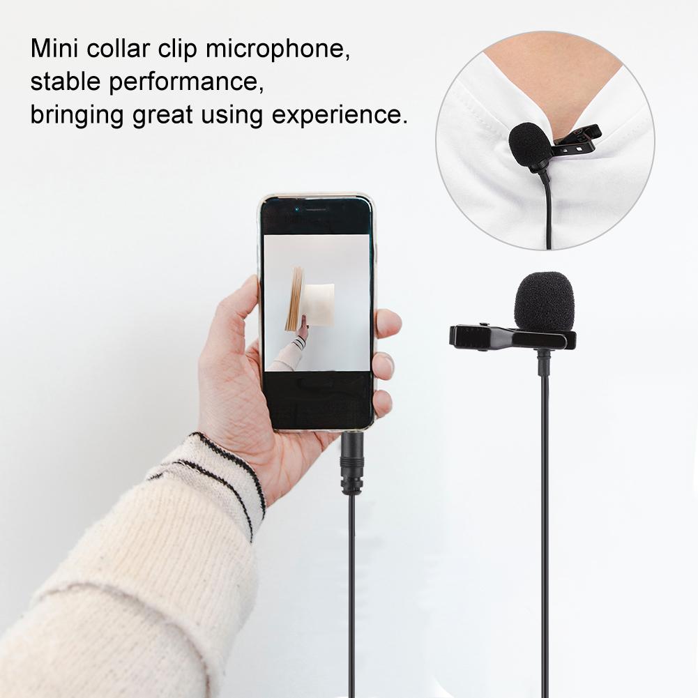 Mini Collar Clip Microphone Karaoke Live Broadcast Mic with Battery for Mobile Phone PC(MicrophoneAdapter for IOS )