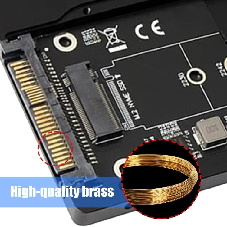 U.2 SFF-8639 To M.2 PCIe Solid Disk Converter Supporting 2230 2242 2260 2280 Drive In Aluminum Case