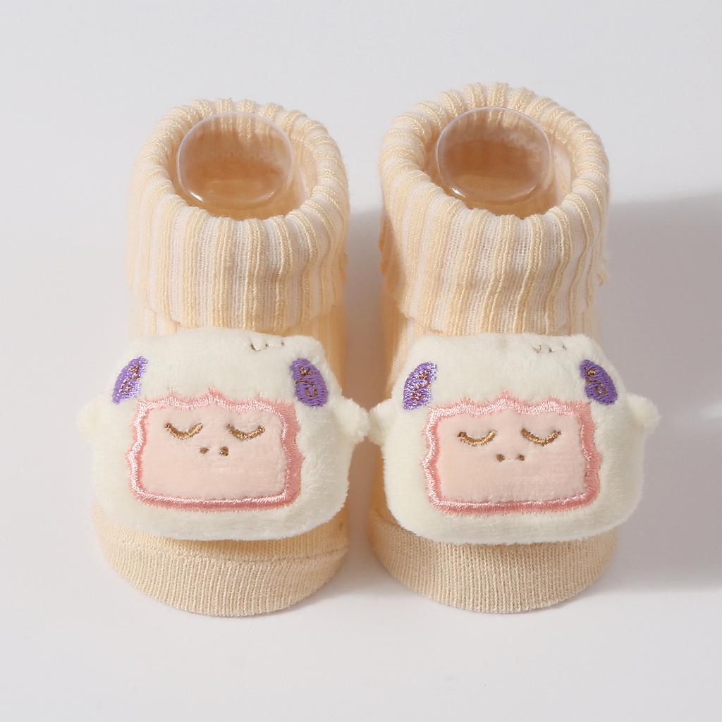 New Kawaii Cotton Soft Socks for Newborn Baby Cartoon Animal 3D Doll Socks for Girls Boys Infant Pink Short Socks 0-6 Month