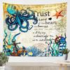 Sea Octopus Wall Hanging Art,Nautical Anchor Lighthouse Tapestry for Kids Girls Boys Adult Room Decor,Ocean Animals Wall Blanket